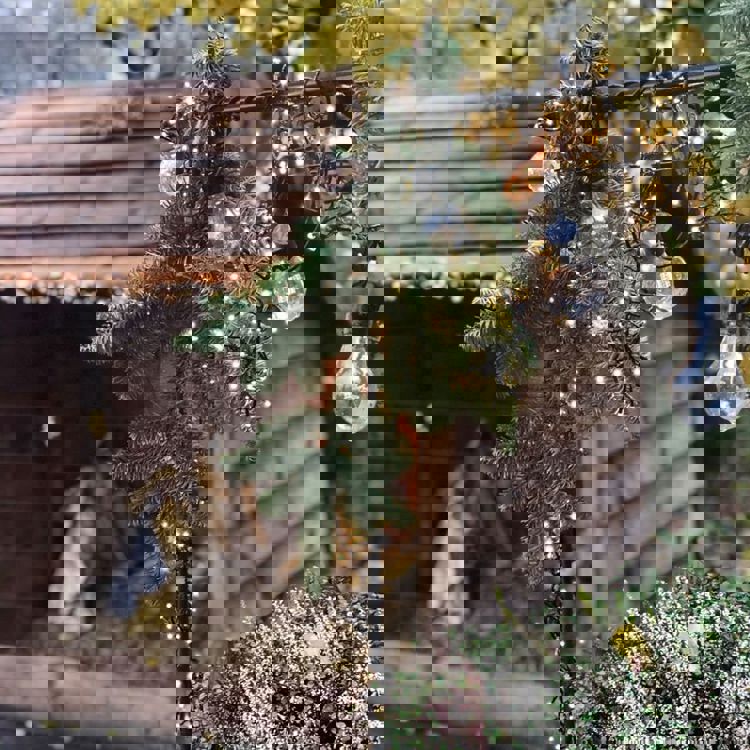 dennentakken en verlichting voor kerststalletje