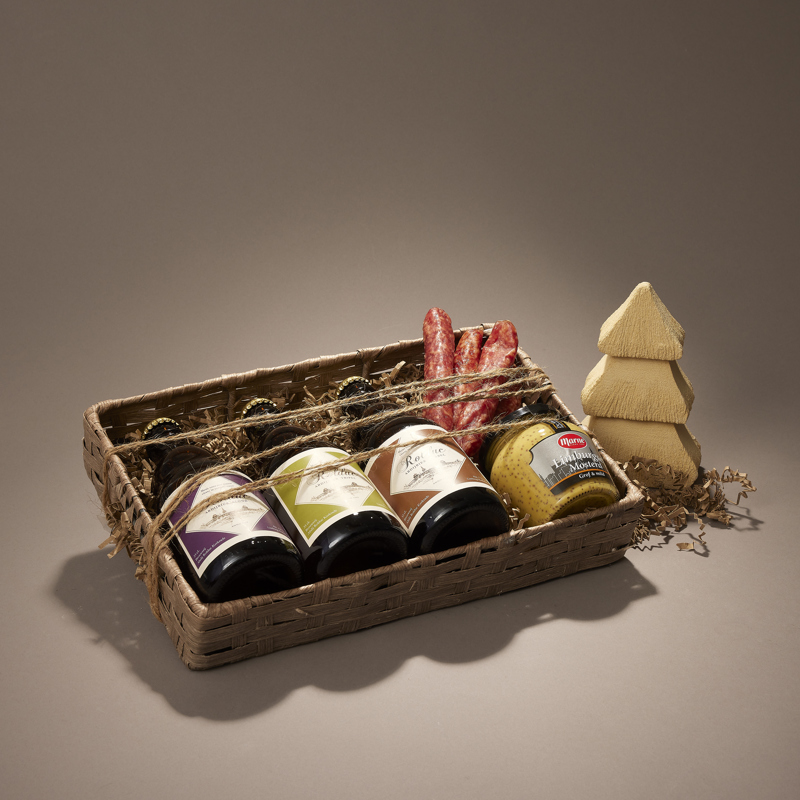 Kerstpakket met bieren van Rolduc en worst