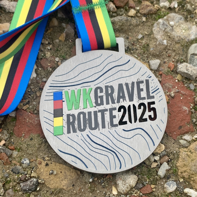 Medaille van het WK Gravel 2025 arrangement van Legacy